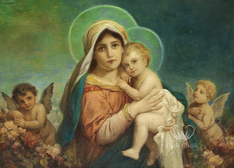 Deluxe dekupaž papir Aqua Madonna A3
