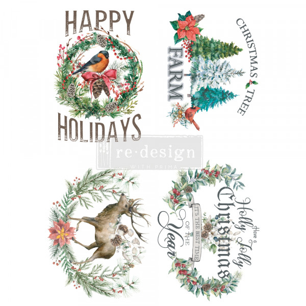 Transfer Holly Jolly Xmas 61 x 89 cm